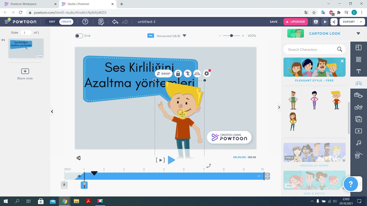 Powtoon - Animasyon oluşturma