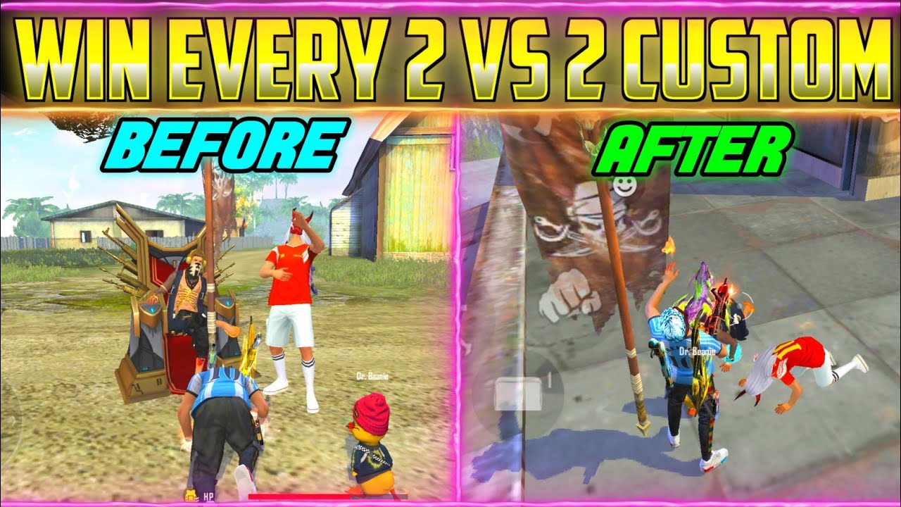 How to win every 2 vs 2 custom room || Top 5 best tips & tricks || how to win every custom room