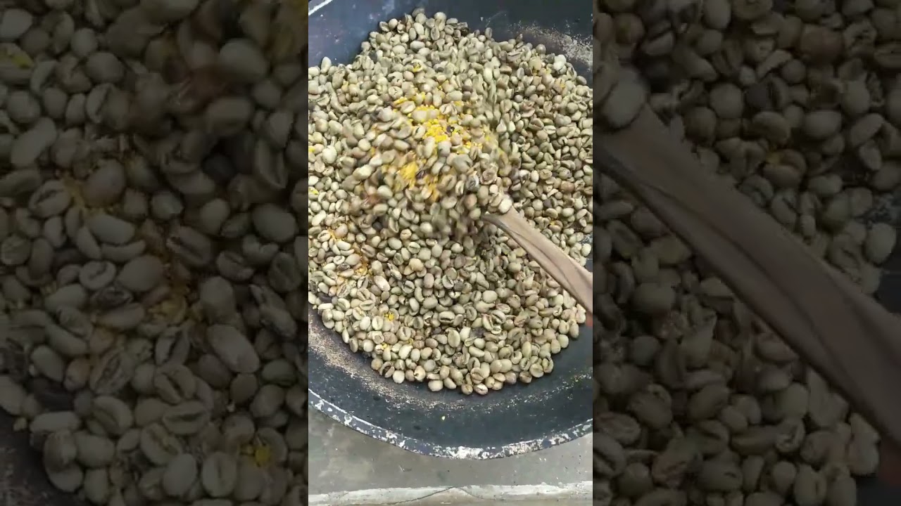 Cara goreng biji kopi campur jagung