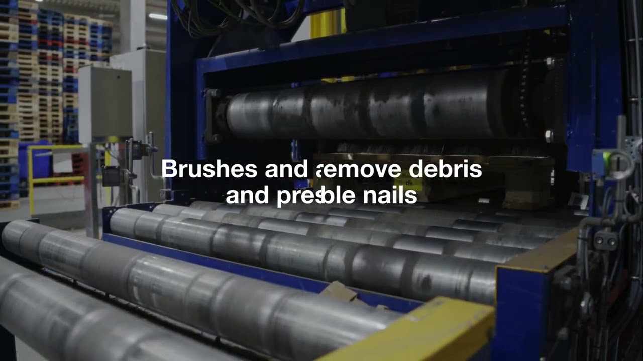 Used sorting system for EUR, LPR and CHEP pallets.