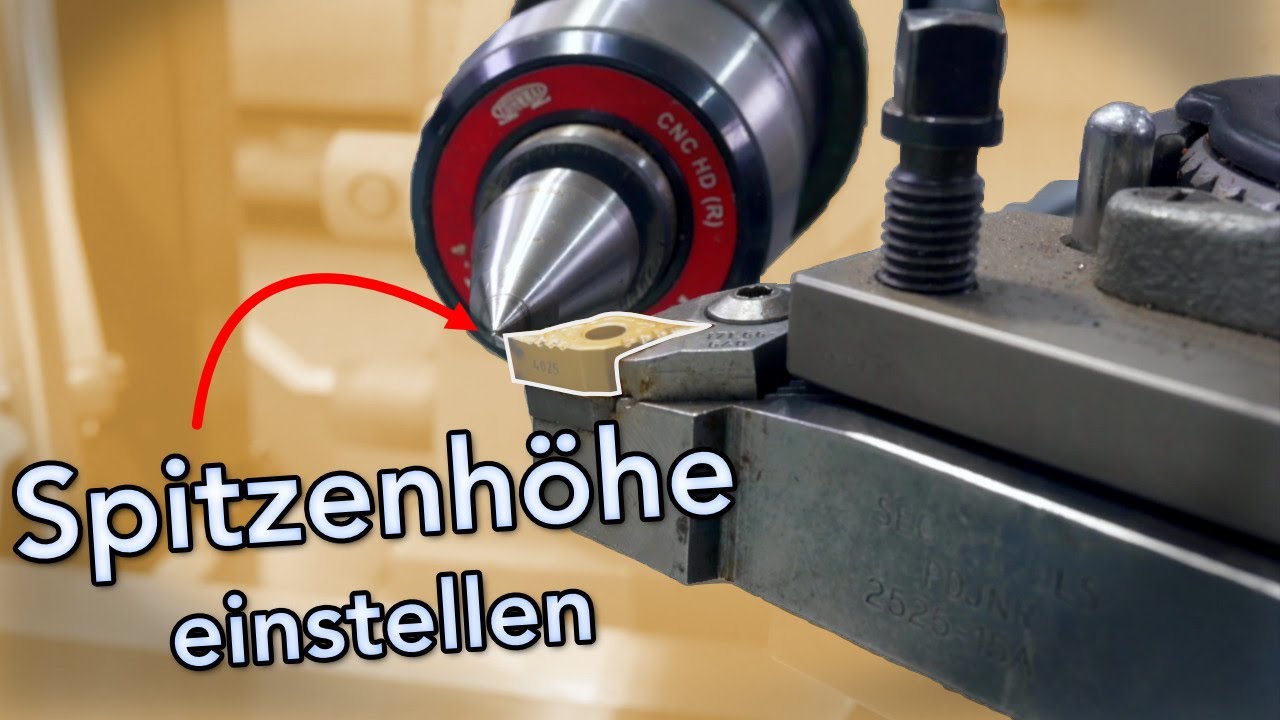 Spitzenhöhe einstellen an einer konv. Drehmaschine | Drehen