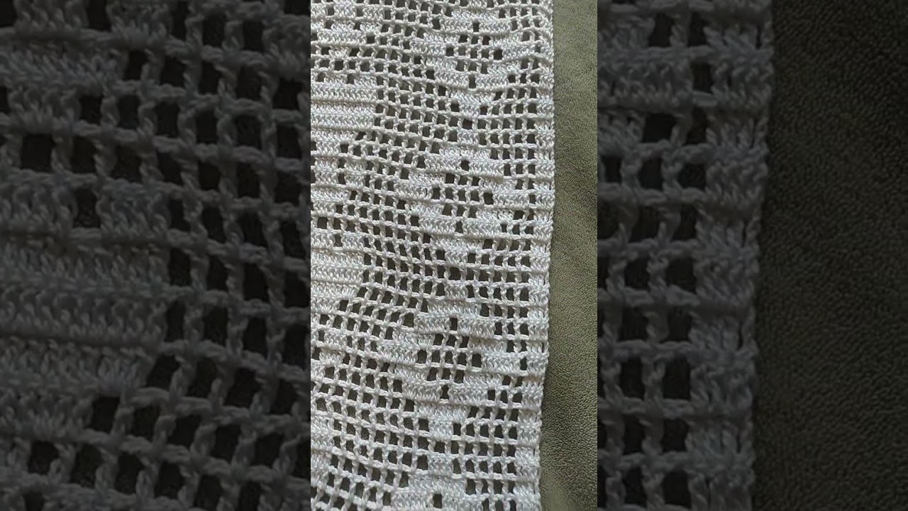 Caminho de mesa croch&ecirc; fil&eacute; #crochet #croche #crochefile #passoapassocroche #caminhodemesaemcroche