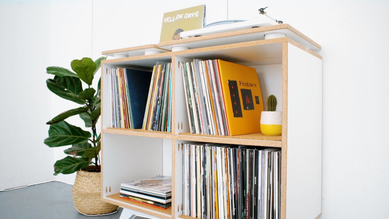 DIY VINYL RECORD MEDIA CABINET W/ STORAGE | MODERN BUILDS
