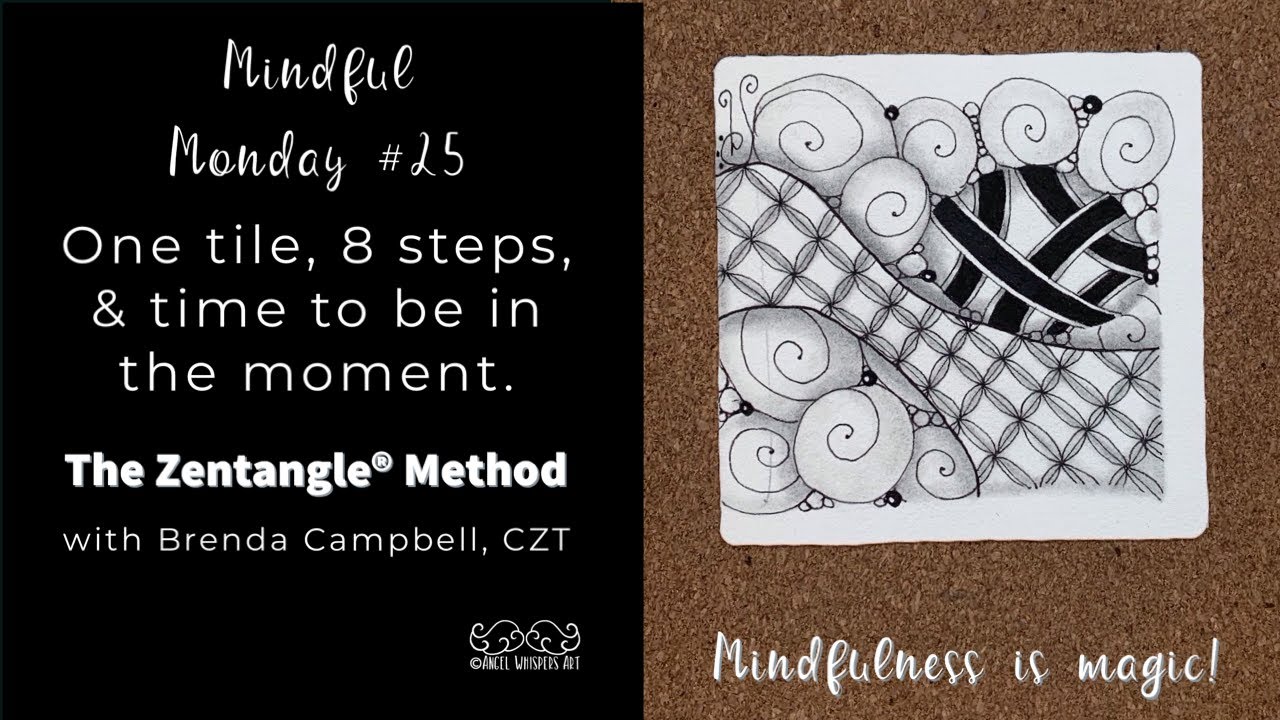 Mindful Monday #25: Easy, Beginner tiles created using the Zentangle® Method of drawing