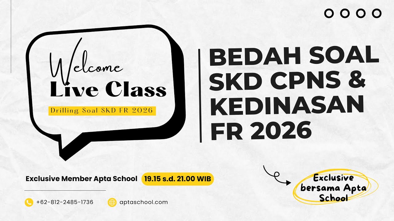 LIVE CLASS : DRILLING SKD CPNS DAN SEKOLAH KEDINASAN 2026