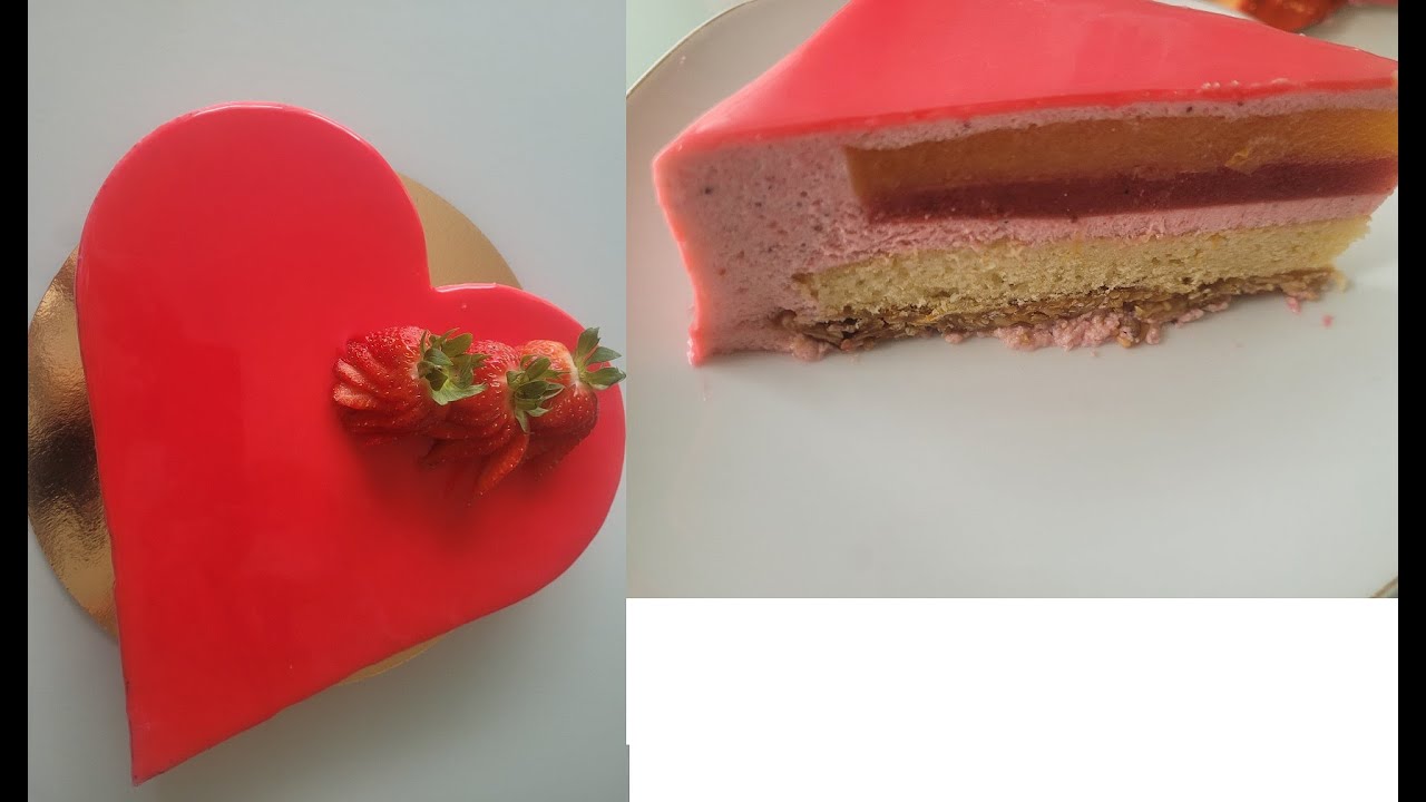 Entremet fraise mangue et pêche