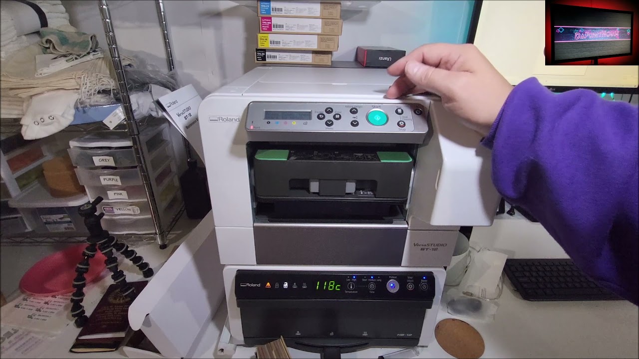 Printing coasters on Roland bt12 start to finish on bt-12 dtg shirt printer