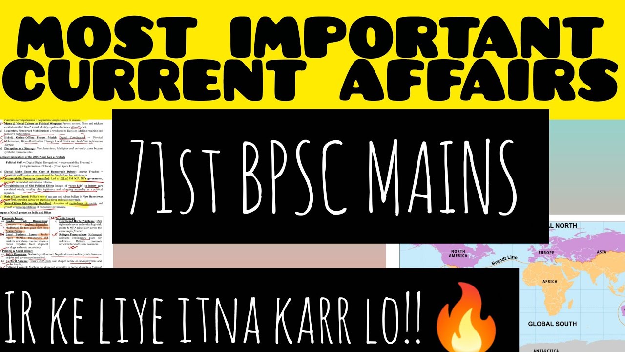 🔥71st/72nd BPSC MAINS MOST IMPORTANT CURRENT AFFAIRS ⚡ | INTERNATIONAL RELATIONS CURRENT AFFAIRS 