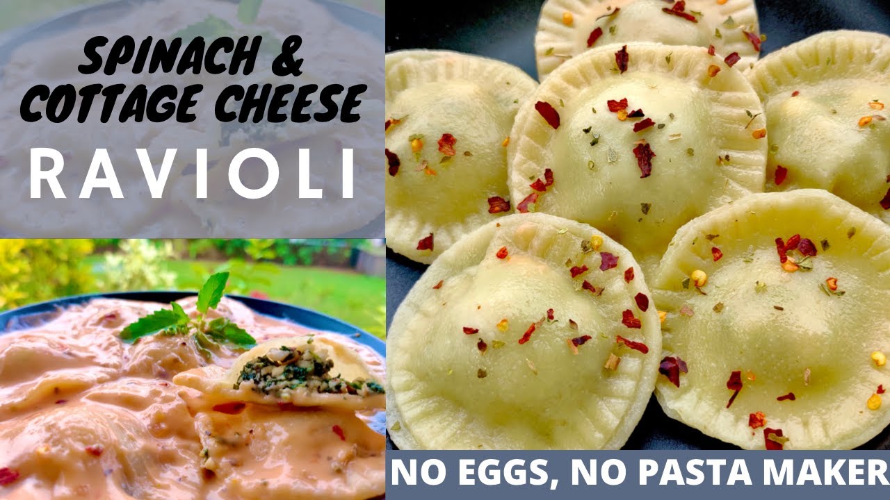 Homemade RAVIOLI  | Spinach and Cottage Cheese | NO EGGS, NO PASTA MAKER | घर पर रैविओली कैसे बनाएं