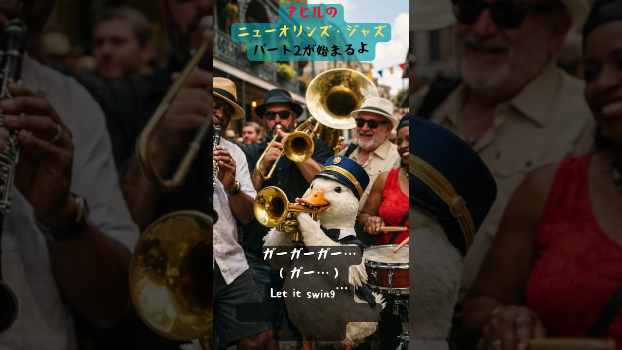 アヒルのニューオリンズ・ジャズ　オリジナル　#ニューオリンズジャズ #NewOrleansJazz #ジャズ #Jazz #アヒル #Duck #スウィング #Swing #ブラス #BrassBan