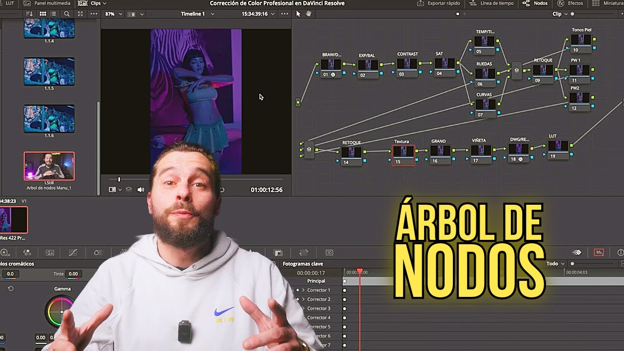 Árbol de Nodos PRO para Color Grading (DaVinci Resolve)