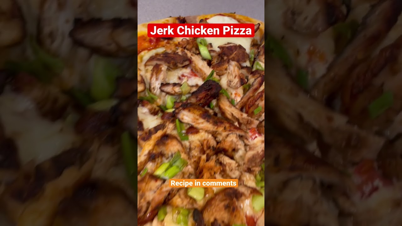 Jerk Chicken Pizza!!! Easy, simple, delicious #food #foodie #spicy #cooking #cookingfood #jamaican