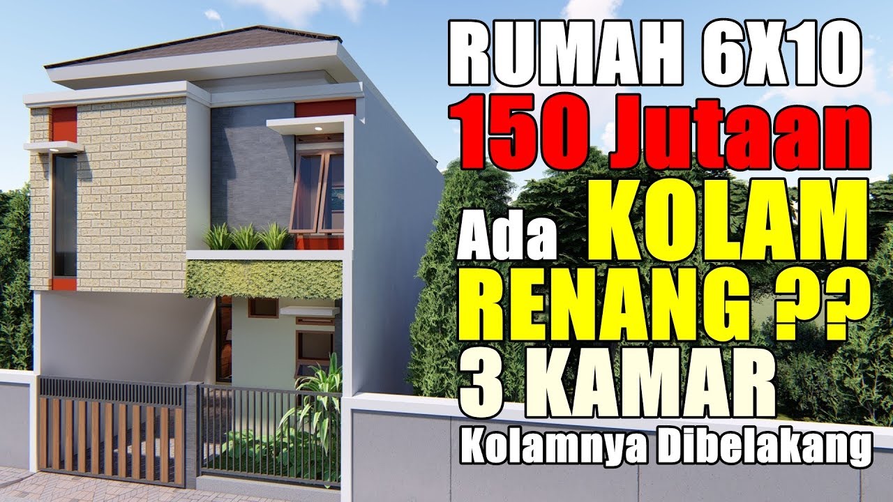 DESAIN RUMAH 6X10#ADA KOLAM RENANGNYA#3 KAMAR TIDUR