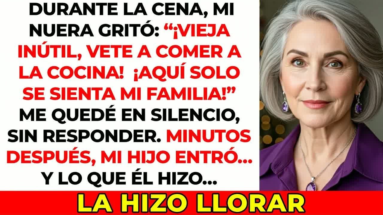 Mi nuera me corrió de la mesa ante todos  Pero minutos después… ella lloró desconsolada