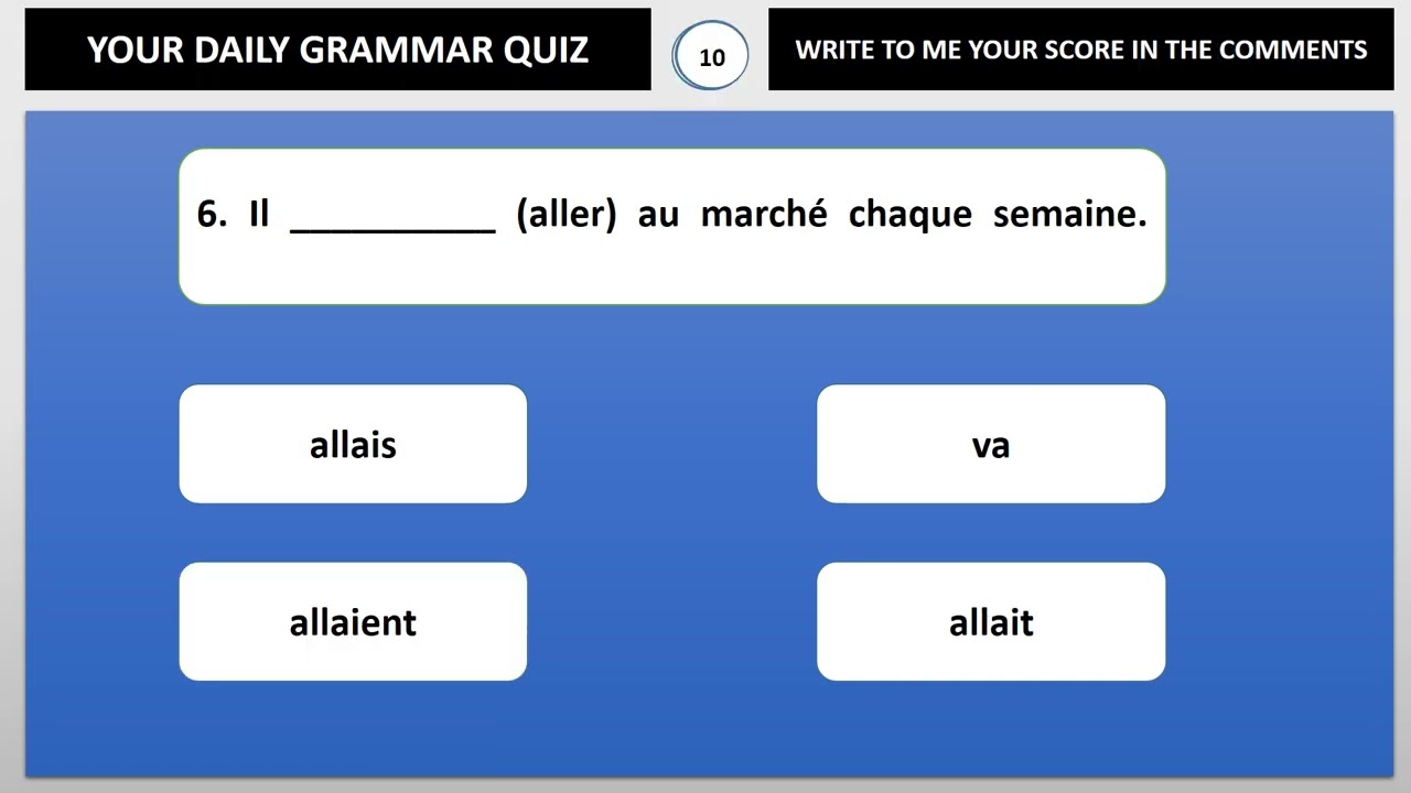 Quiz sur l'imparfait