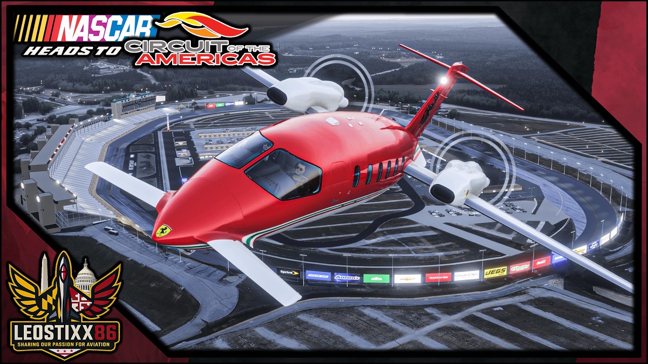 **NASCAR HEADS TO COTA** | Atlanta Speedway Airport✈️Austin FlightFX P180 | MSFS2024 🔴Live🔴