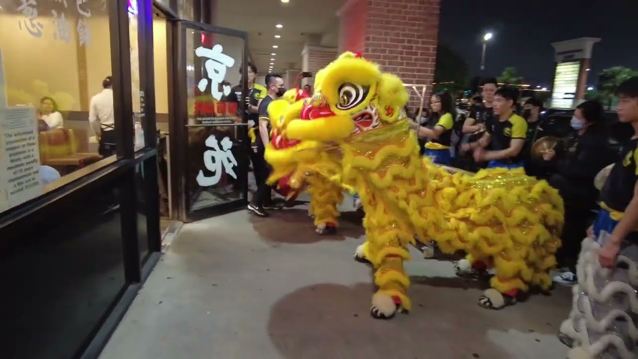 Lion Dance by Lee's Golden Dragon doing a Restaurant Blessing - Chinese New Year 2022 - Houston, TX
