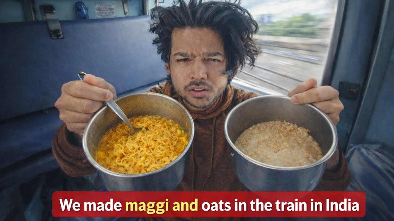 🚆 Cooking Maggi & Oats on a Moving Train in India! 😱🍜