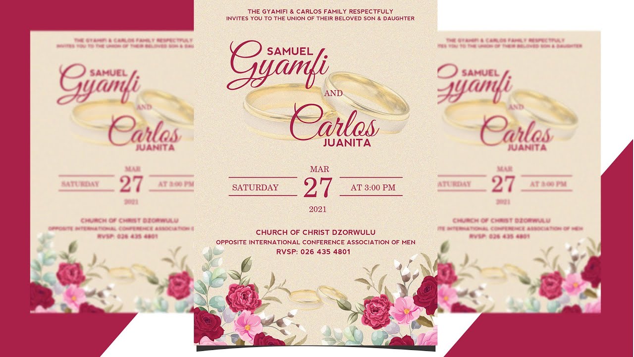 How to Design a Wedding Invitation Card using Photoshop  Tutorial 2021
