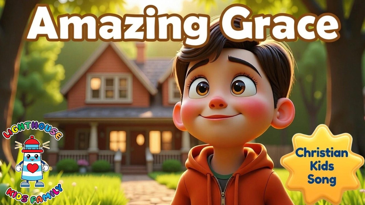Amazing Grace (John 1:16) | Kids Christian Song with Moving Lyrics | Lighthouse Kids Family