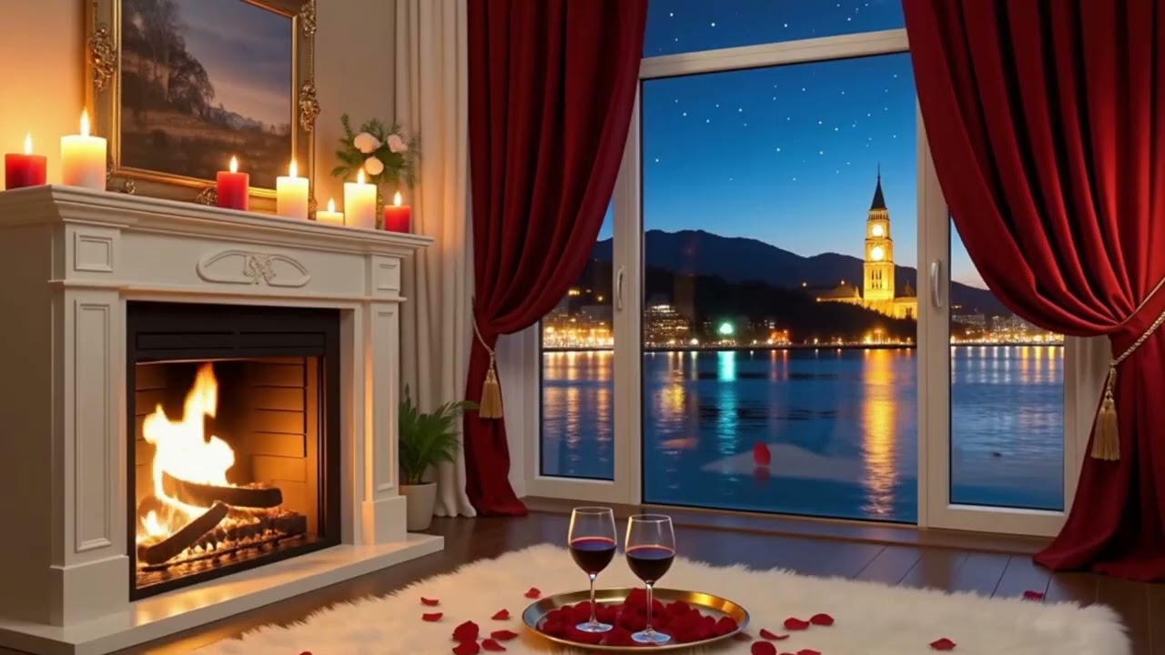 6 Hours Valentine’s Day🌹🔥 Fireplace Sounds | Cozy & Relaxing Ambience