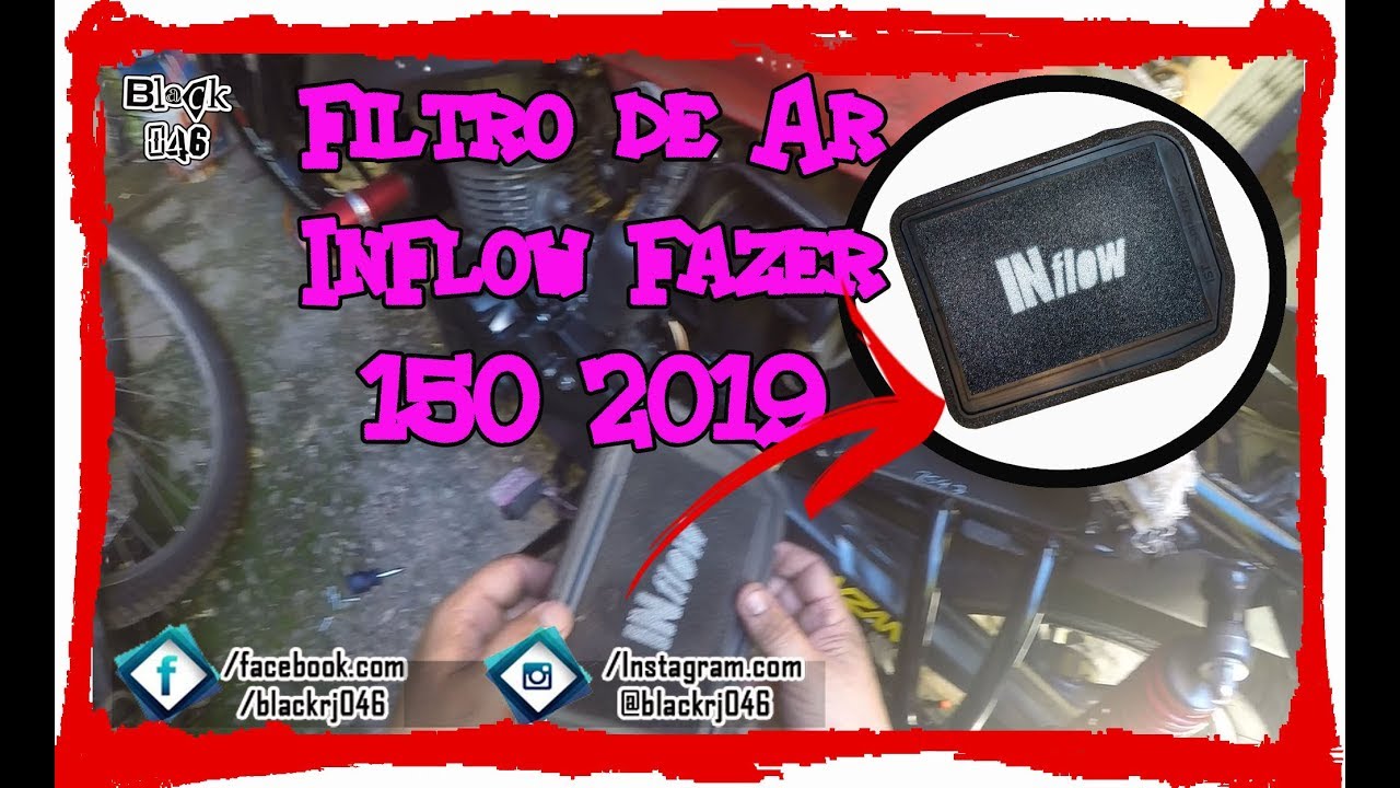 COMO INSTALAR O FILTRO ESPORTIVO NA FAZER 150 2019 ✪ Black 046 ✪