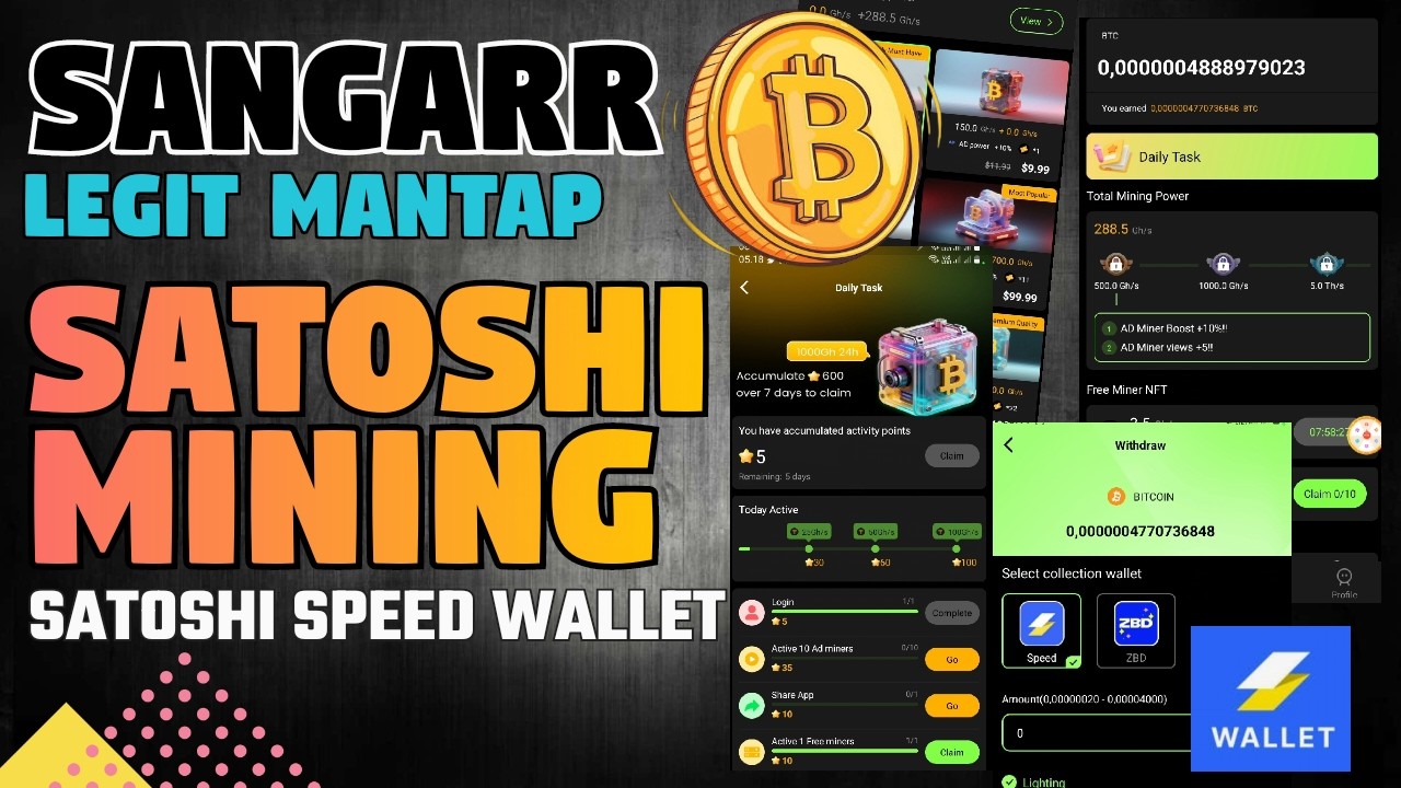 MINING BITCOIN TERBARU!! LANDINGNYA KILAT - FREE SATOSHI BITCOIN MINER