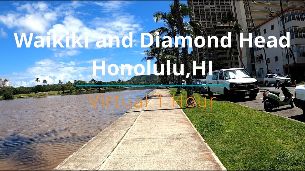 1 hour Virtual Treadmill Workout | Waikiki and Diamond Head - Honolulu, Hawaii