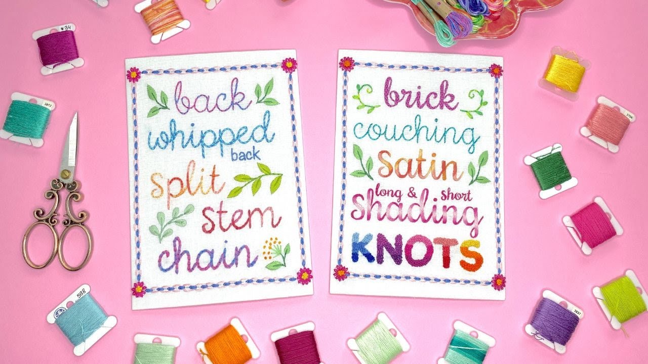 Top 10 Embroidery Stitches for Lettering 🌈 ✂️ Learn How to Embroider Letters like a PRO!