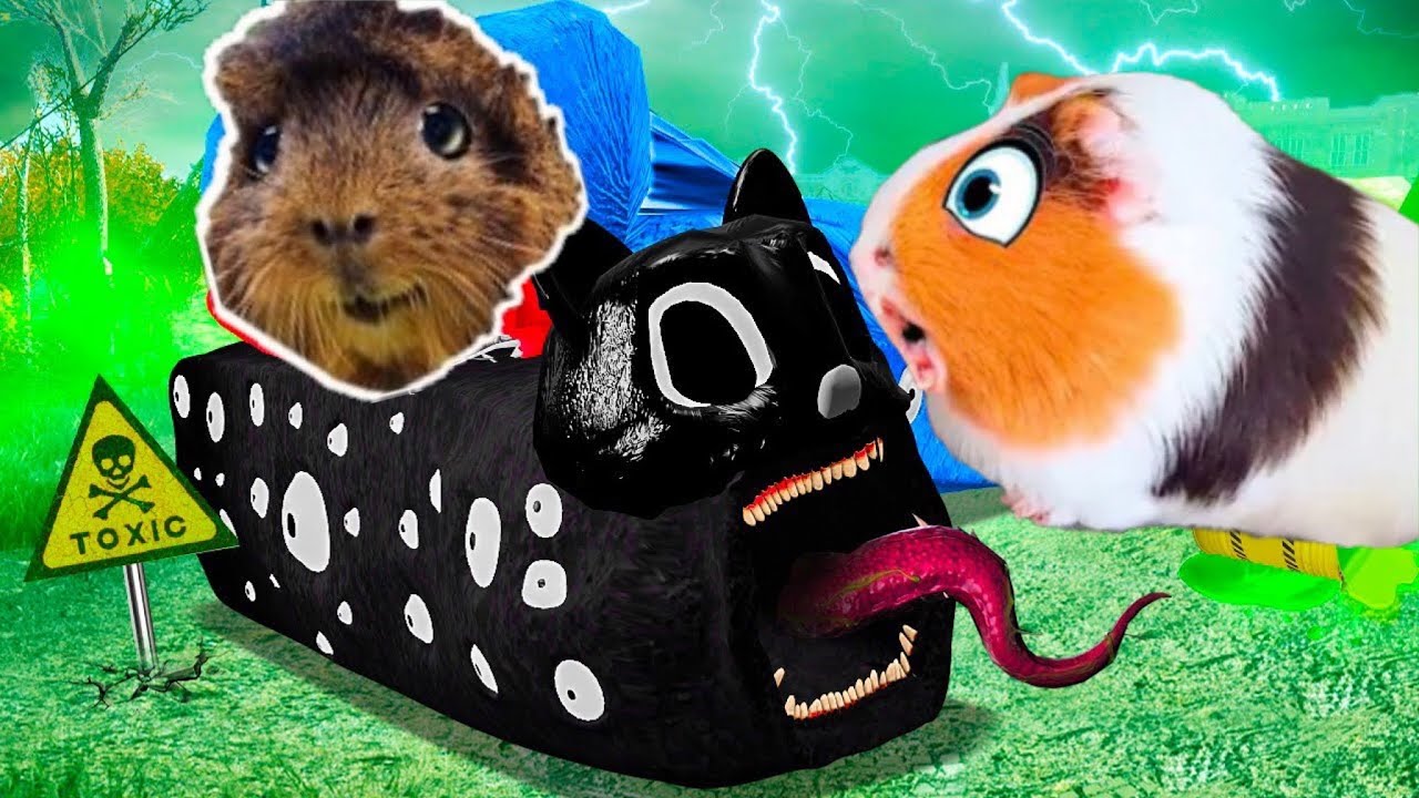 ПОЕЗД ПОЖИРАТЕЛЬ CARTOON CAT УБИЛ Свинку Бузя и КУЗЯ ! Train in Rel life! Морская Свинка Бузя и Вера