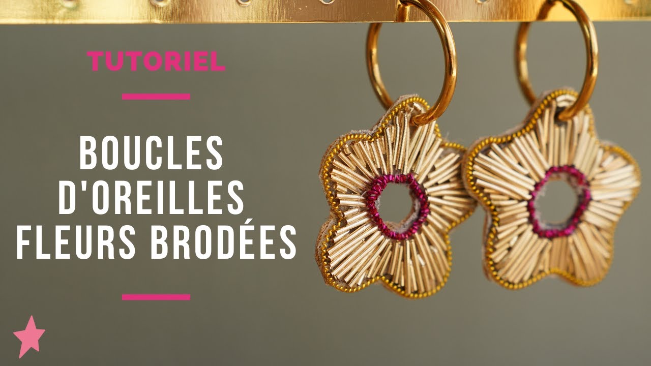 TUTORIEL | Boucles d'oreilles fleurs brodées