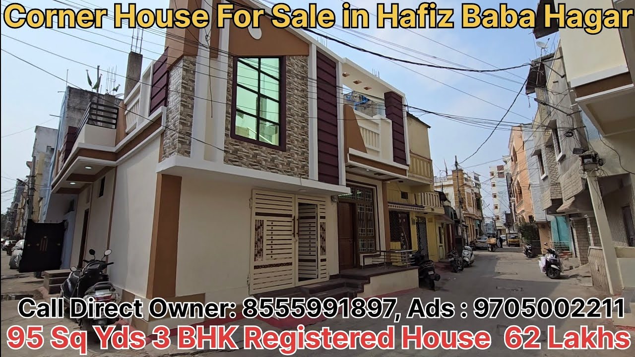 Latest Corner House For Sale in Hafiz Baba Nagar ChandrayanGutta Hyd 95 Sq Yds 3BHK Registered House
