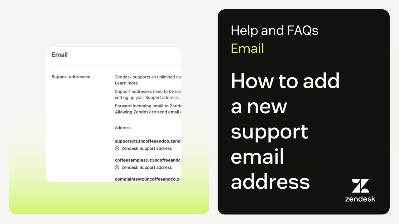 How to add a new support email address