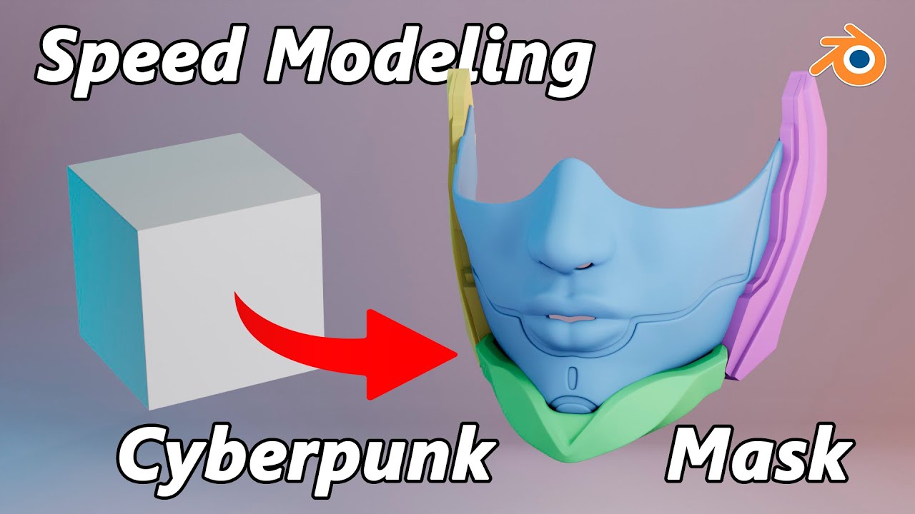 Cyberpunk Mask  | Timelapse in Blender for 3d Print
