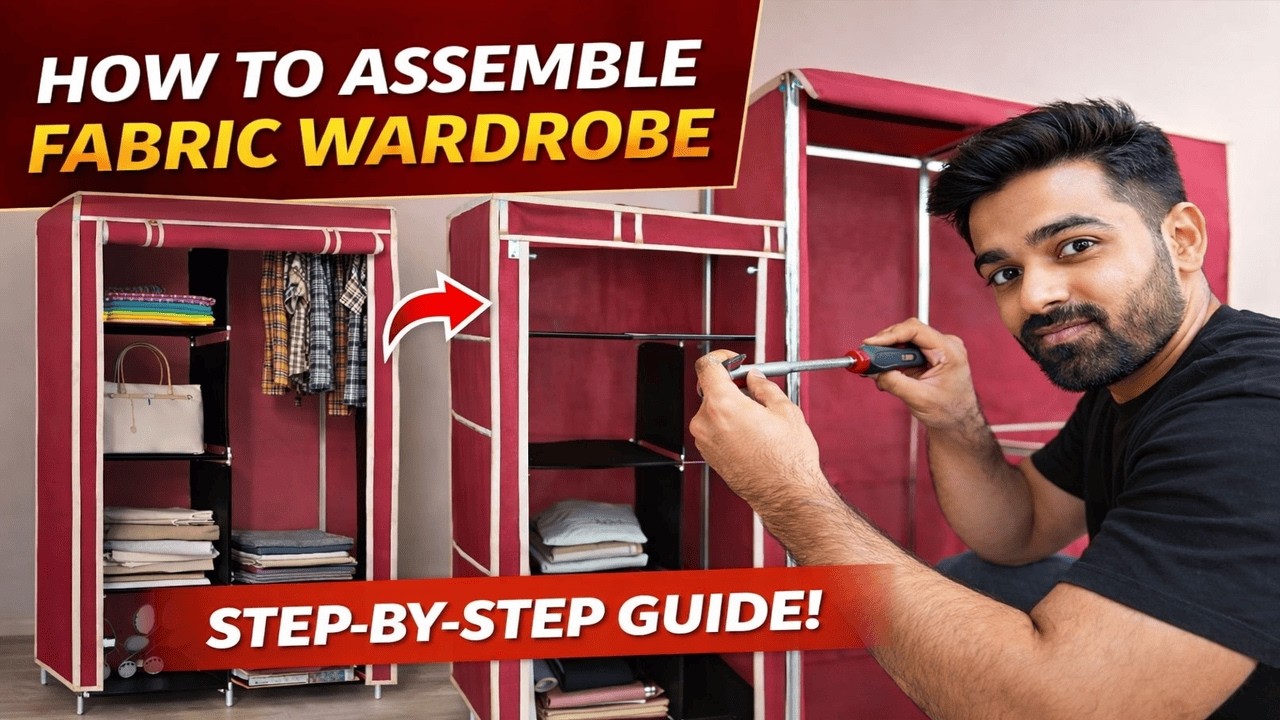Tutorial | How To Assemble Collapsible Wardrobe | Plastic Collapsible Wardrobe | 8800-1