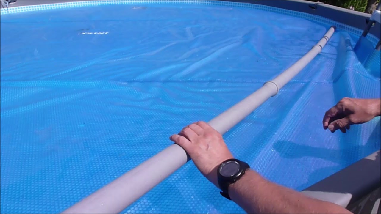runde Pool Solarfolie aufwickeln ganz einfach, Solarplane, Intex, Bestway, solar plane