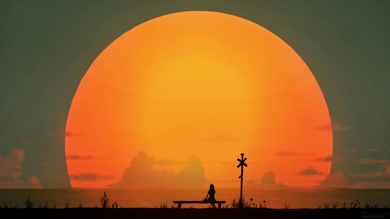 Coucher de soleil sur la mer - Paysage - Fond d'écran animé 4K pour PC.