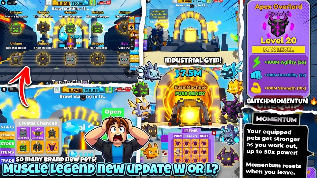 НОВОЕ ОБНОВЛЕНИЕ MUSCLE LEGENDS НАКОНЕЦ-ТО ВЫШЛО!🙀 (Industrial Gym + Apex Overlord)