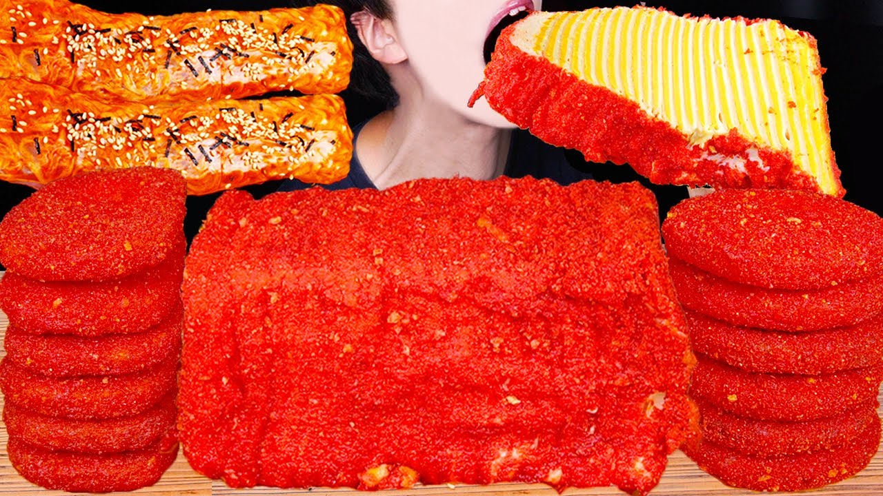 ASMR CHEESY HOT CHEETOS GIANT CHEESE FIRE NOODLE WRAPS COOKING MUKBANG 치토스 불닭쌈 먹방 咀嚼音 EATING SOUNDS