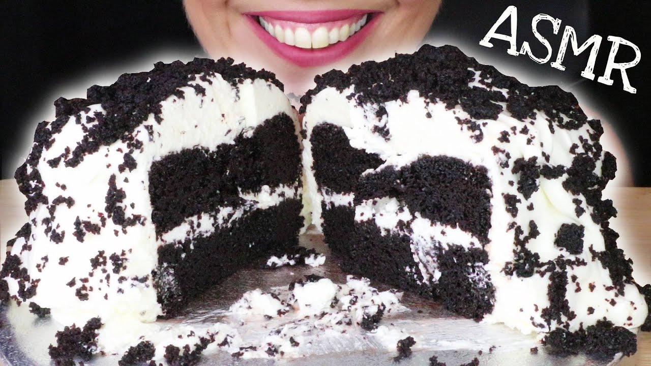 MOIST CHOCOLATE CAKE WITH WHIPPED CREAM 🍰 | ASMR Mukbang | Real Eating Sounds
