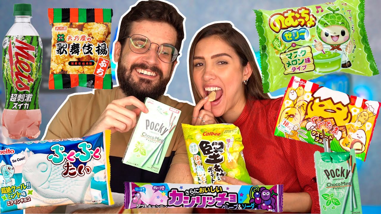 PROVANDO guloseimas do JAPÃO | PEIXE de MENTA, REFRI de GELATINA...