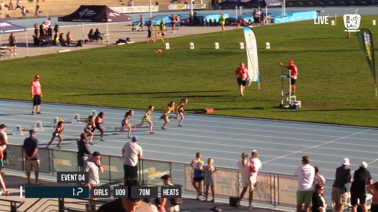 GIRLS U09 70M HEAT 3 - 2018 STATE TRACK AND FIELD CHAMPIONSHIPS // LAVicTV
