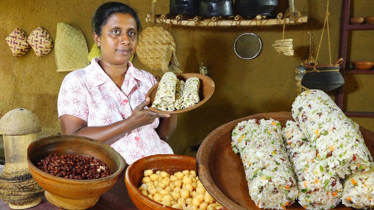cooking videos💕kadala cowpea mix pittu 💕a nutritious meal from breakfast💕 preparing village kitchen