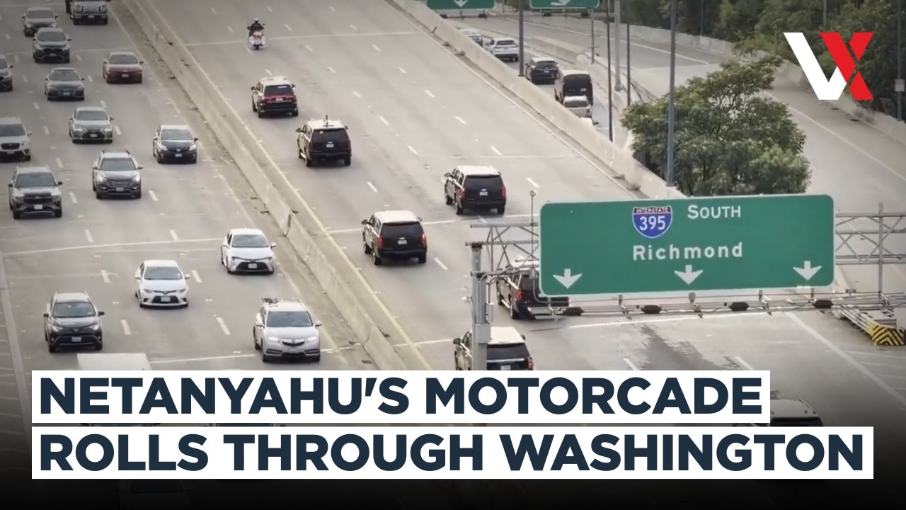 Netanyahu Motorcade Arrives In Washington Ahead Of High-Stakes Trump Meeting | VERTEX