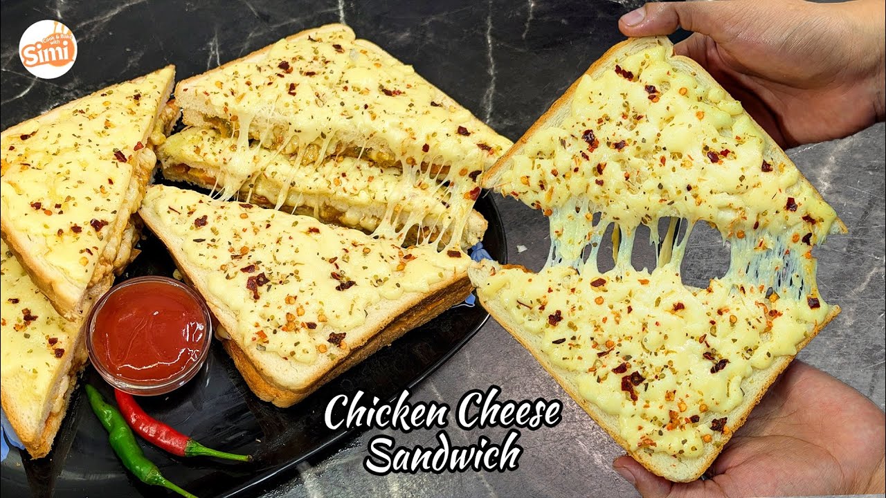 Chicken Cheese Sandwich Recipe | How To Make Chicken Sandwich | Chicken Sandwich