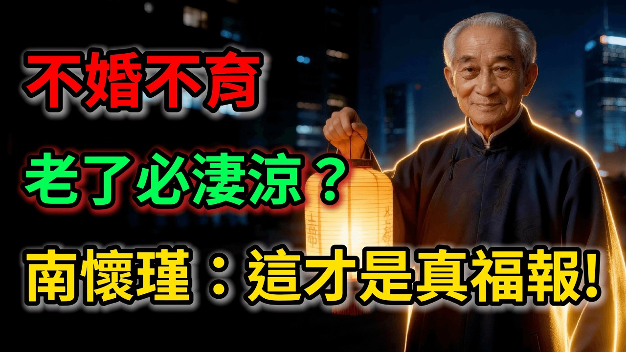 南懷瑾：不婚不育老了必然悽涼？世人都錯了，真正的福報在這裡 #南懷瑾 #養兒防老 #因果報應 #佛學智慧 #晚年福報 #民間俗語 #國學 #國學智慧 #佛學知識 #人生感悟 #人生哲理