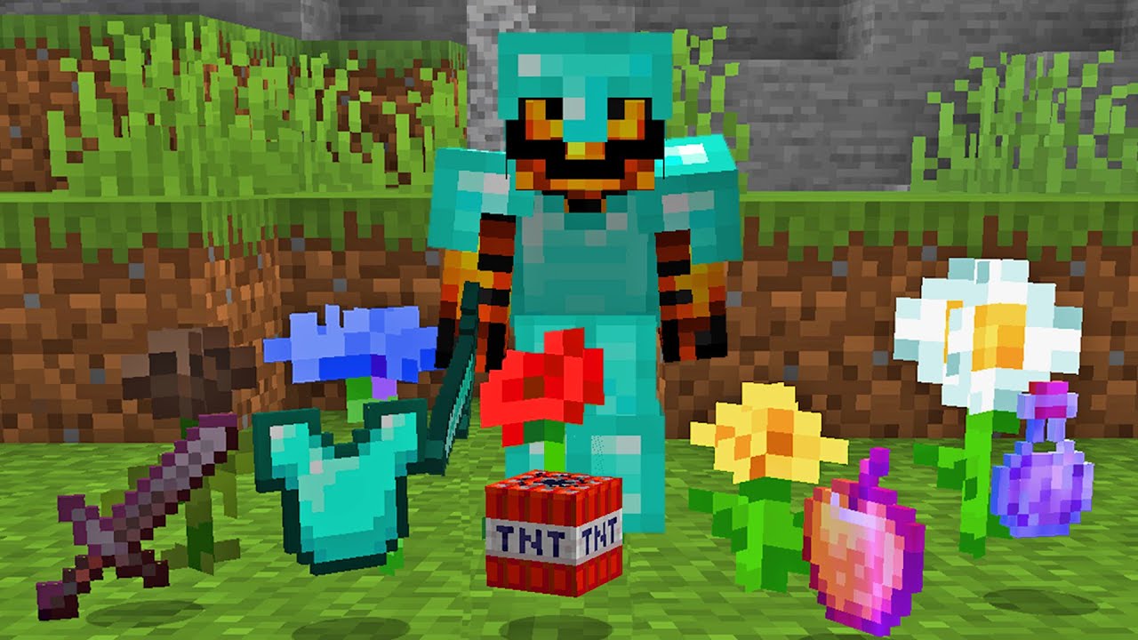 Minecraft, Men Alle BLOMSTER Dropper RANDOM Items!