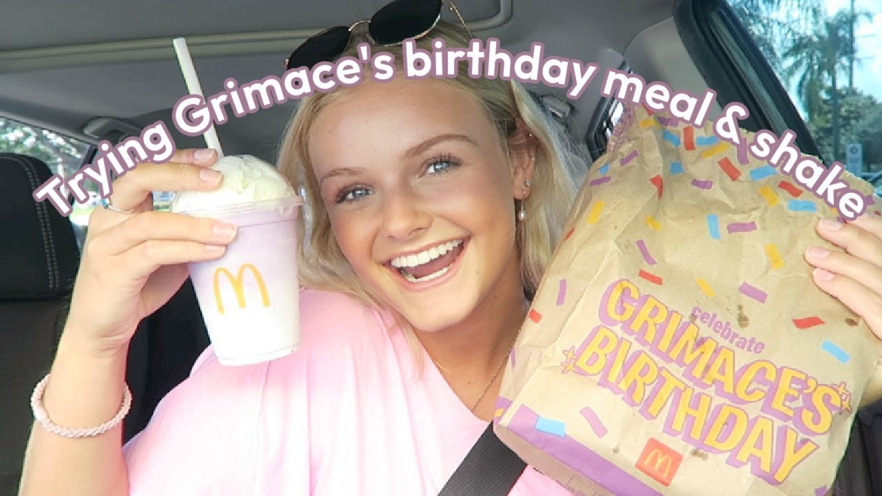 Trying McDonald's New Grimace Birthday Meal & Shake