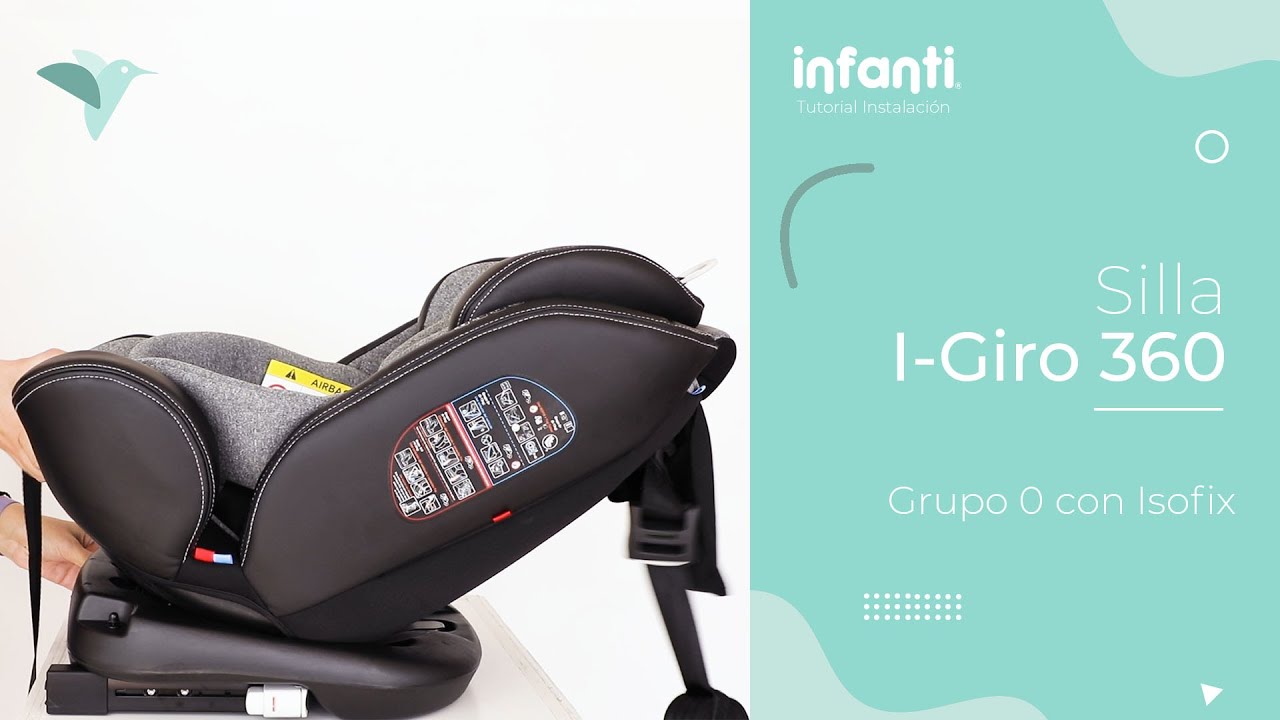 ¡Instalación de Silla de auto I-GIRO 360°! GRUPO 0 + ISOFIX