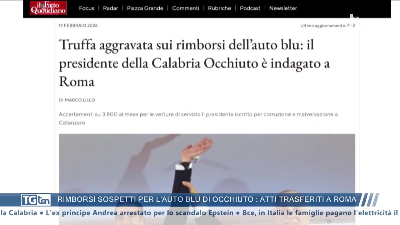 TG ten 14:30 19 febbraio 2026